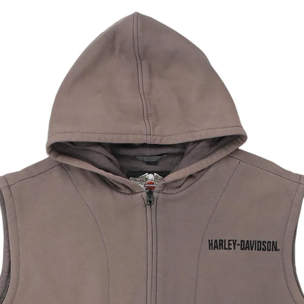 Harley Davidson Hoodie - Medium Grey Cotton Blend