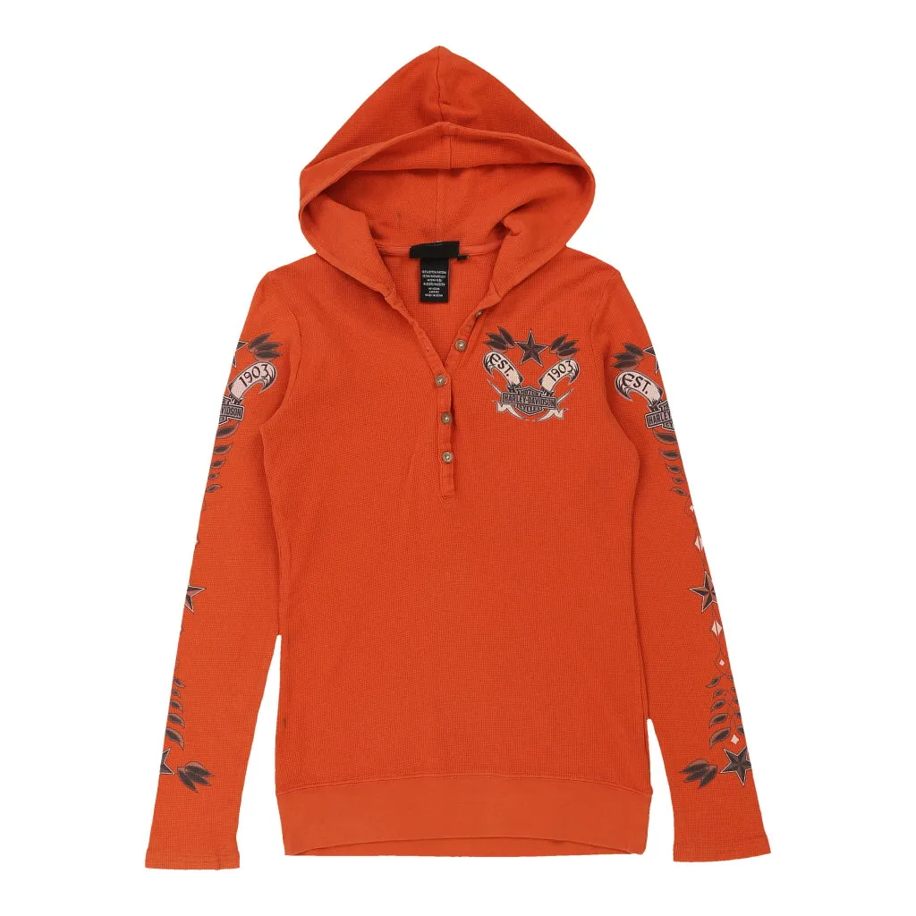 Harley Davidson Hoodie - XS Orange Cotton