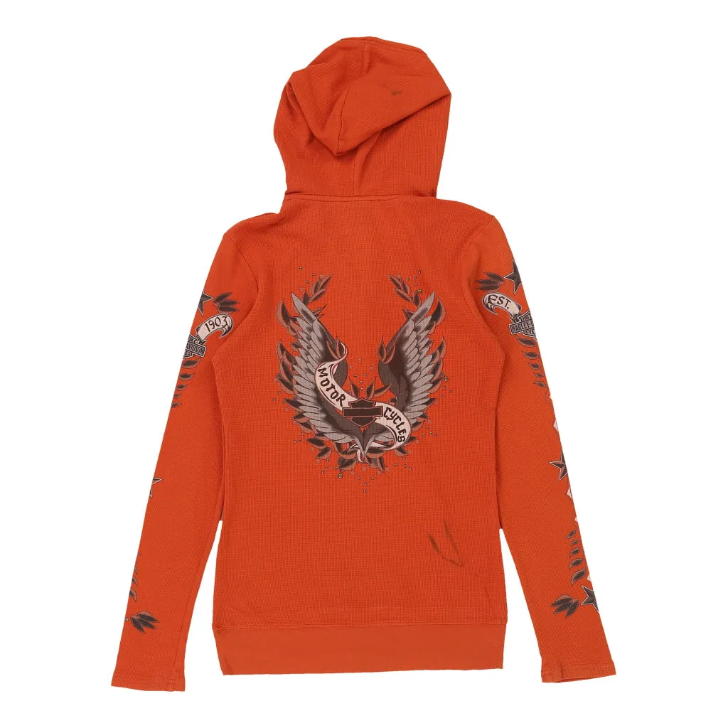 Harley Davidson Hoodie - XS Orange Cotton