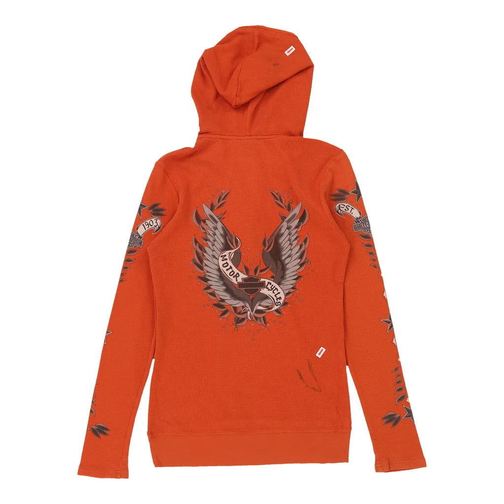 Harley Davidson Hoodie - XS Orange Cotton