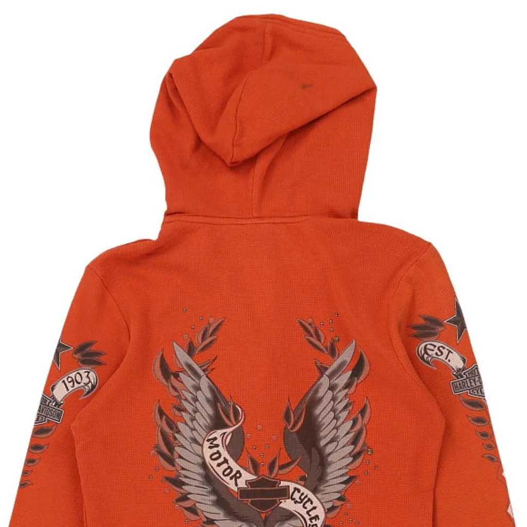 Harley Davidson Hoodie - XS Orange Cotton