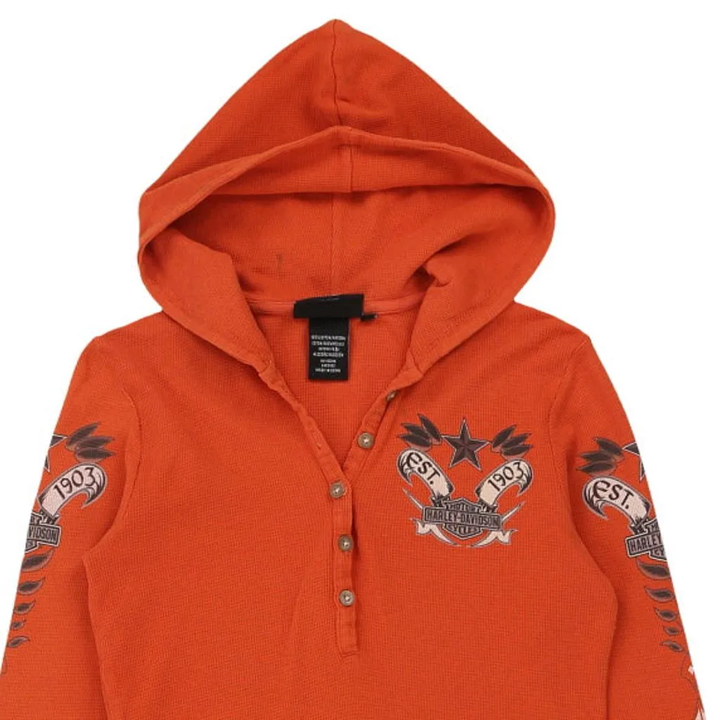 Harley Davidson Hoodie - XS Orange Cotton