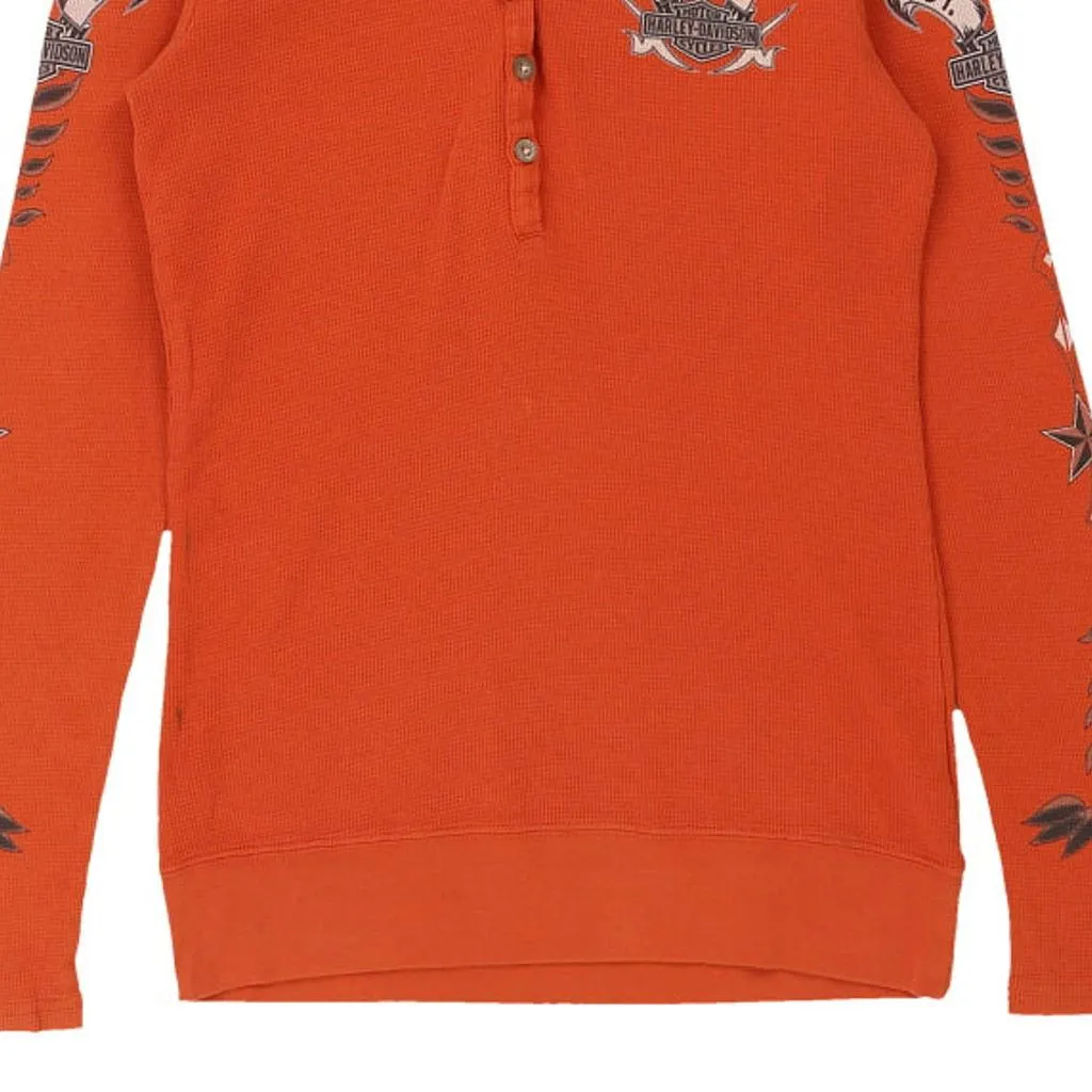 Harley Davidson Hoodie - XS Orange Cotton