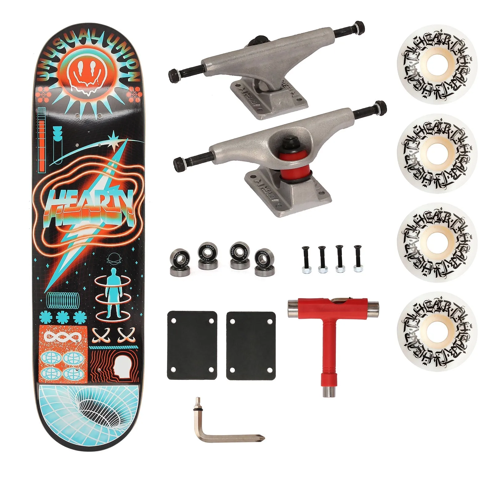 Hearty Pro-Complete Skateboard Pack- Unassembled- 8.0
