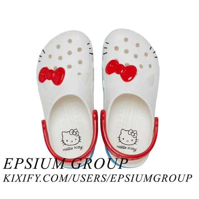 Hello kitty x crocs classic clog (i am/ white/ blue/ red) men us 8-13 209438-100