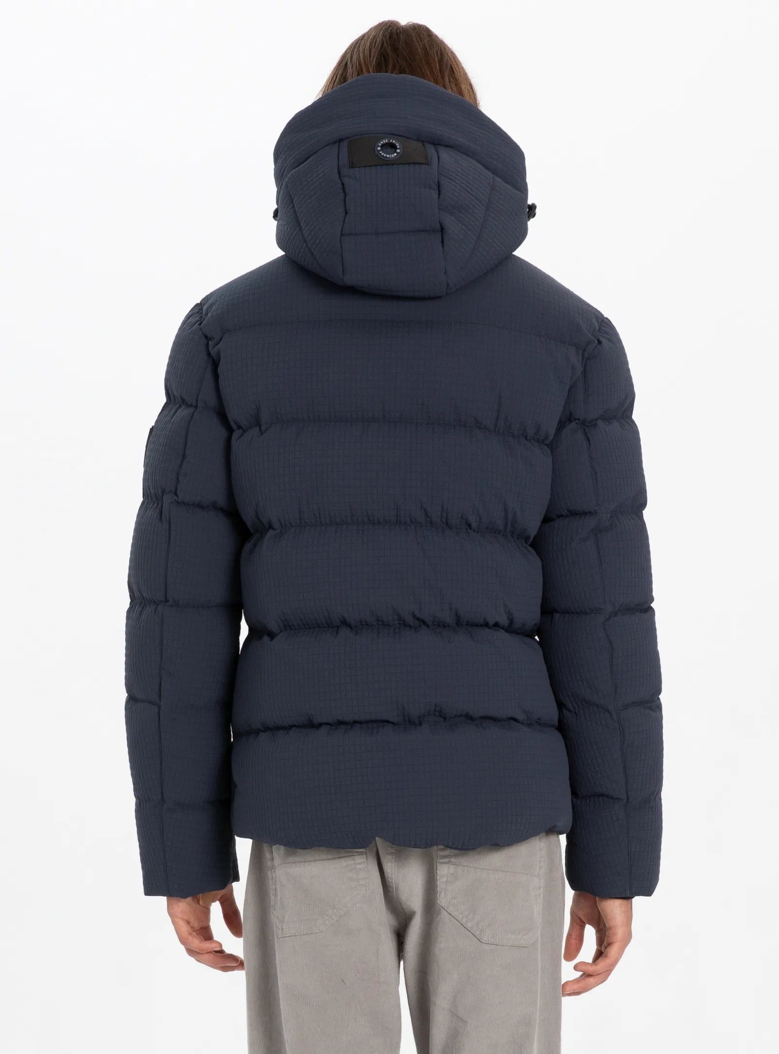 HENDRIX| Heat embossed texture puffer||HENDRIX| Manteau matelassée avec capuche
