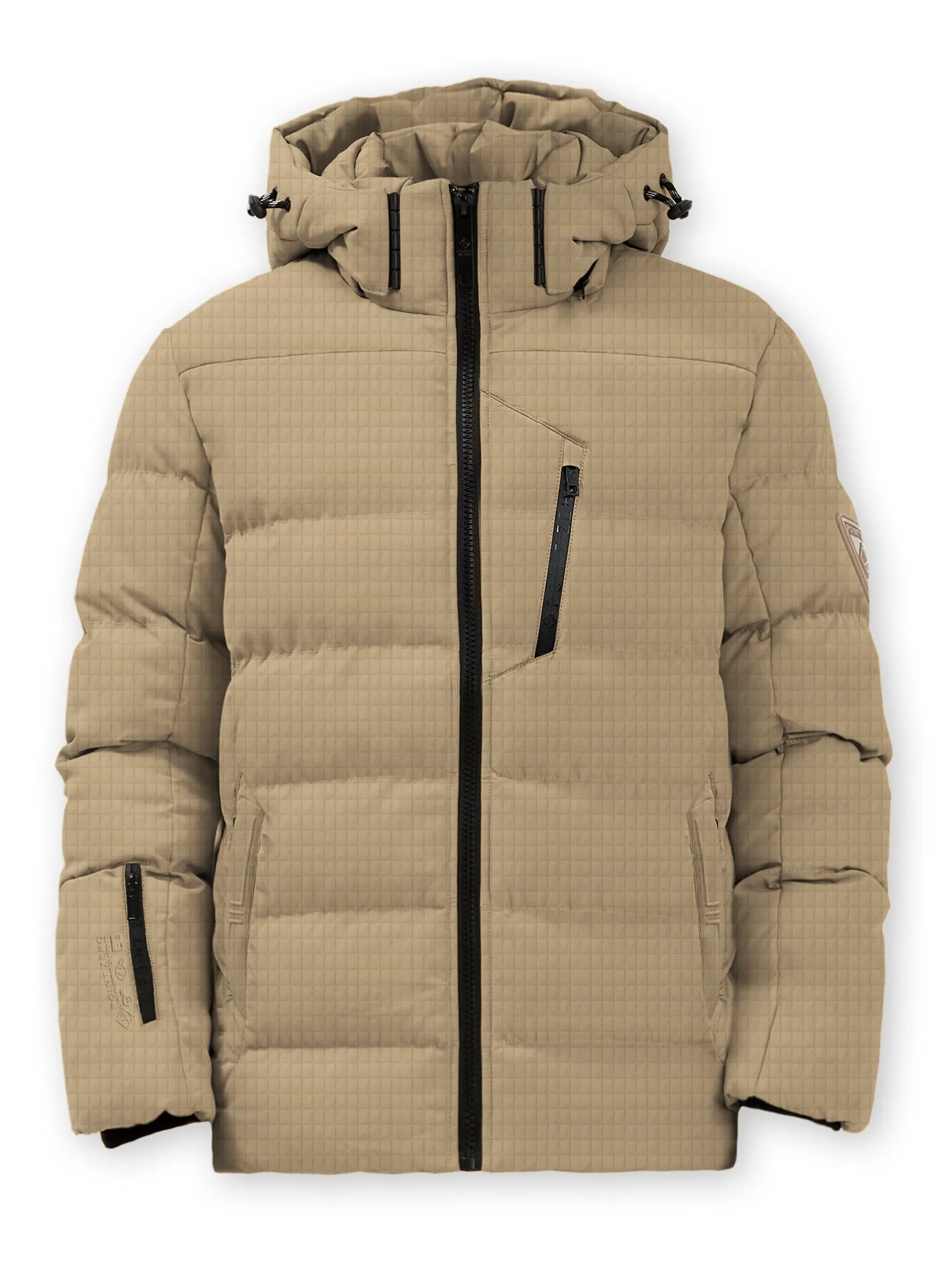 HENDRIX| Heat embossed texture puffer||HENDRIX| Manteau matelassée avec capuche