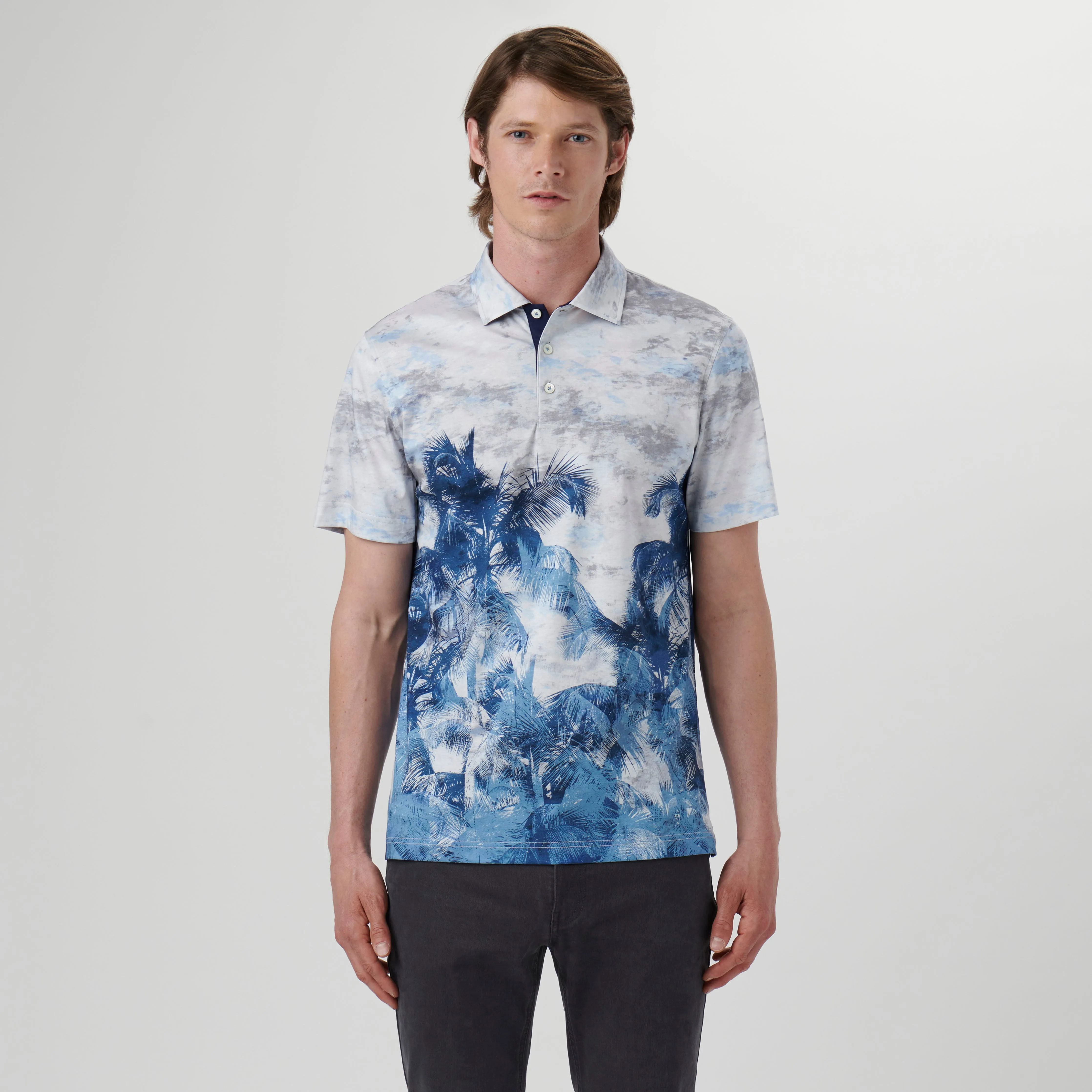 Hendrix Palm Tree Print Polo Shirt