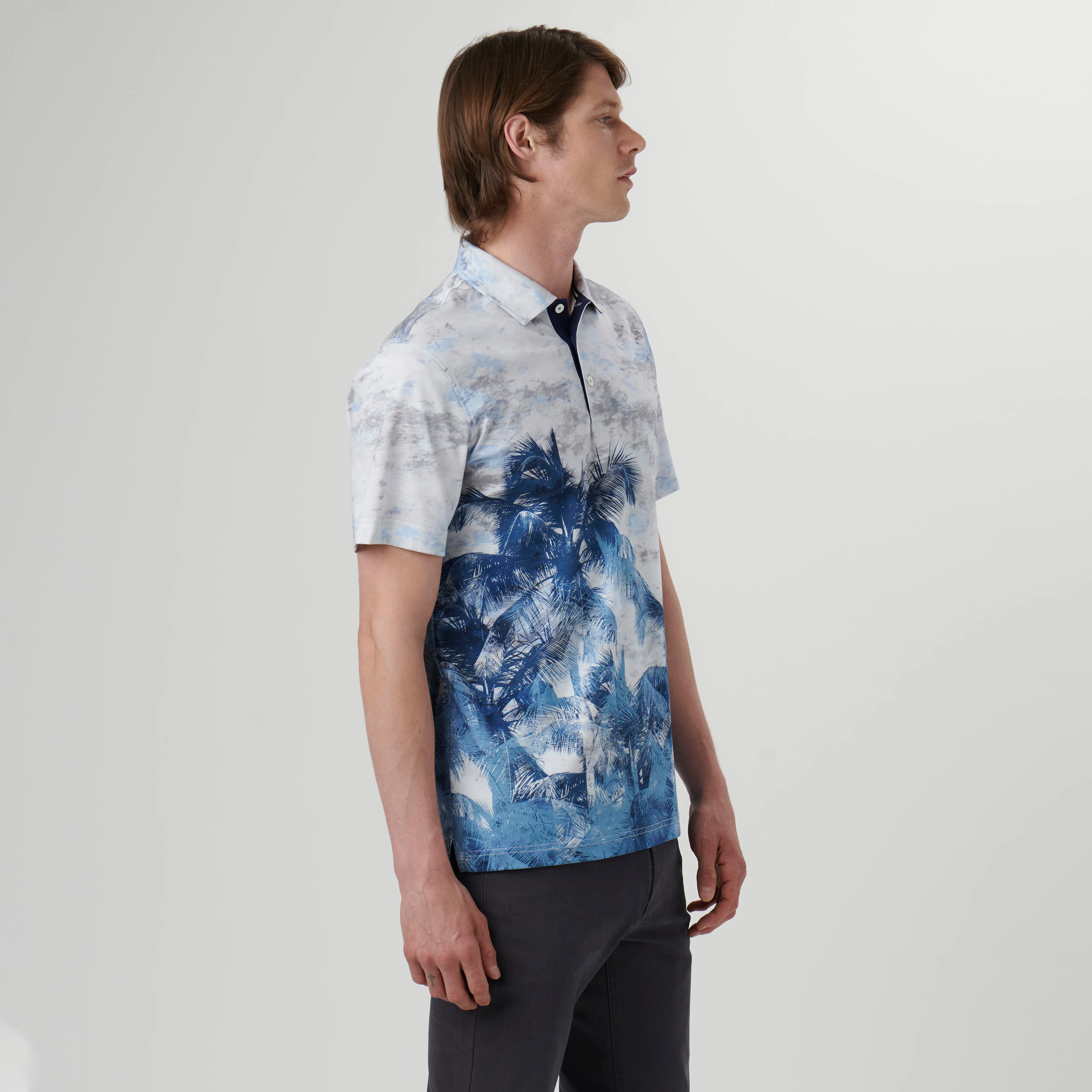 Hendrix Palm Tree Print Polo Shirt