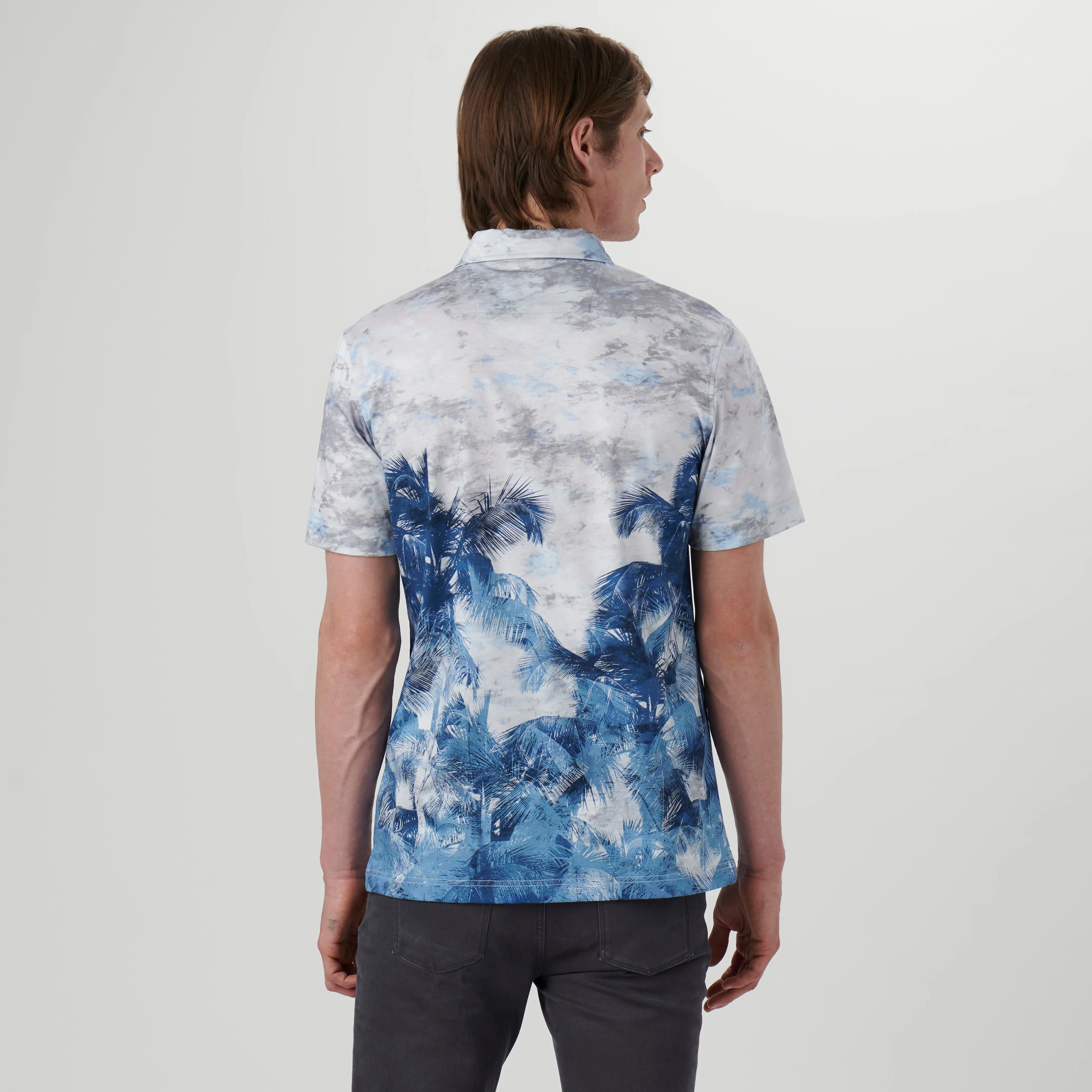 Hendrix Palm Tree Print Polo Shirt