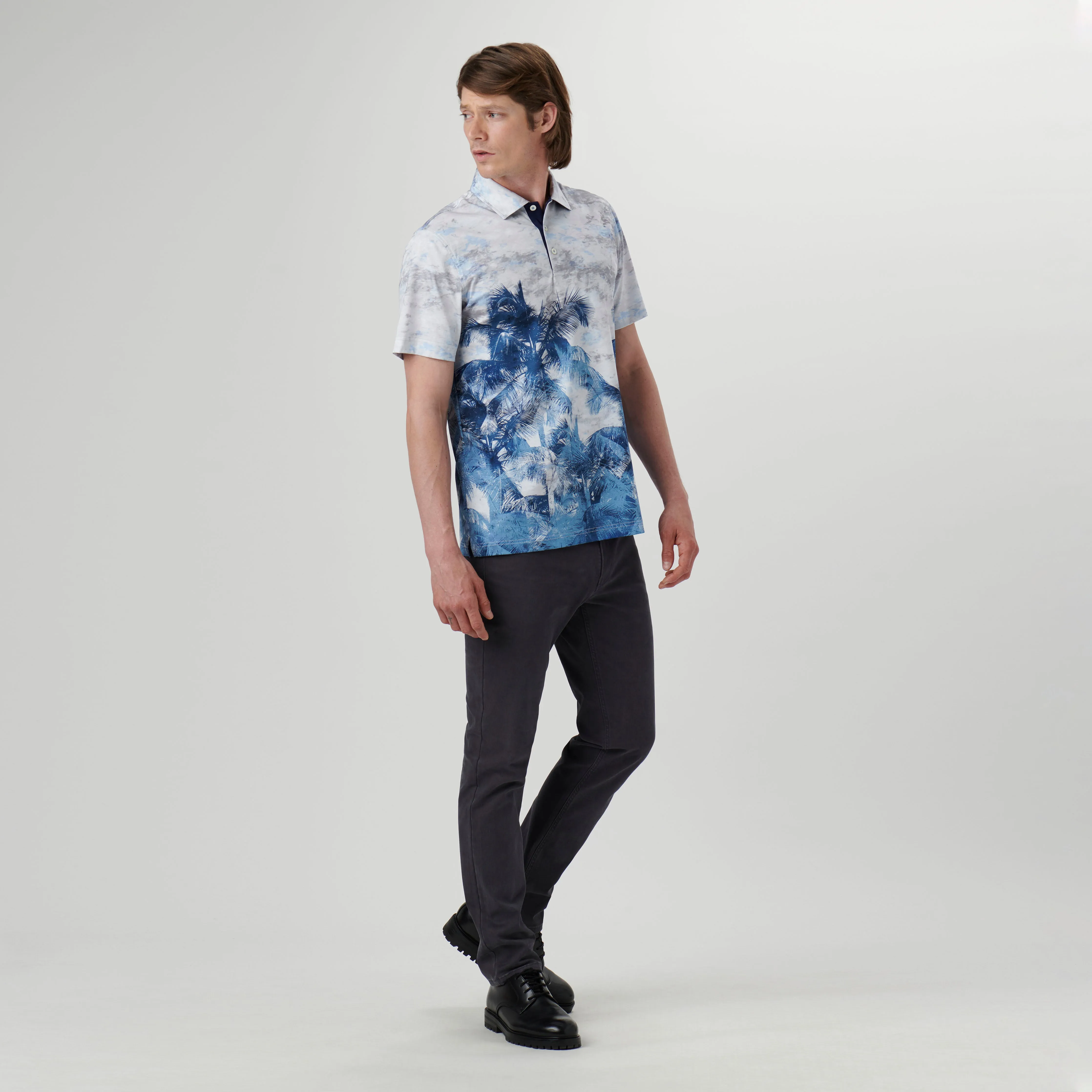 Hendrix Palm Tree Print Polo Shirt