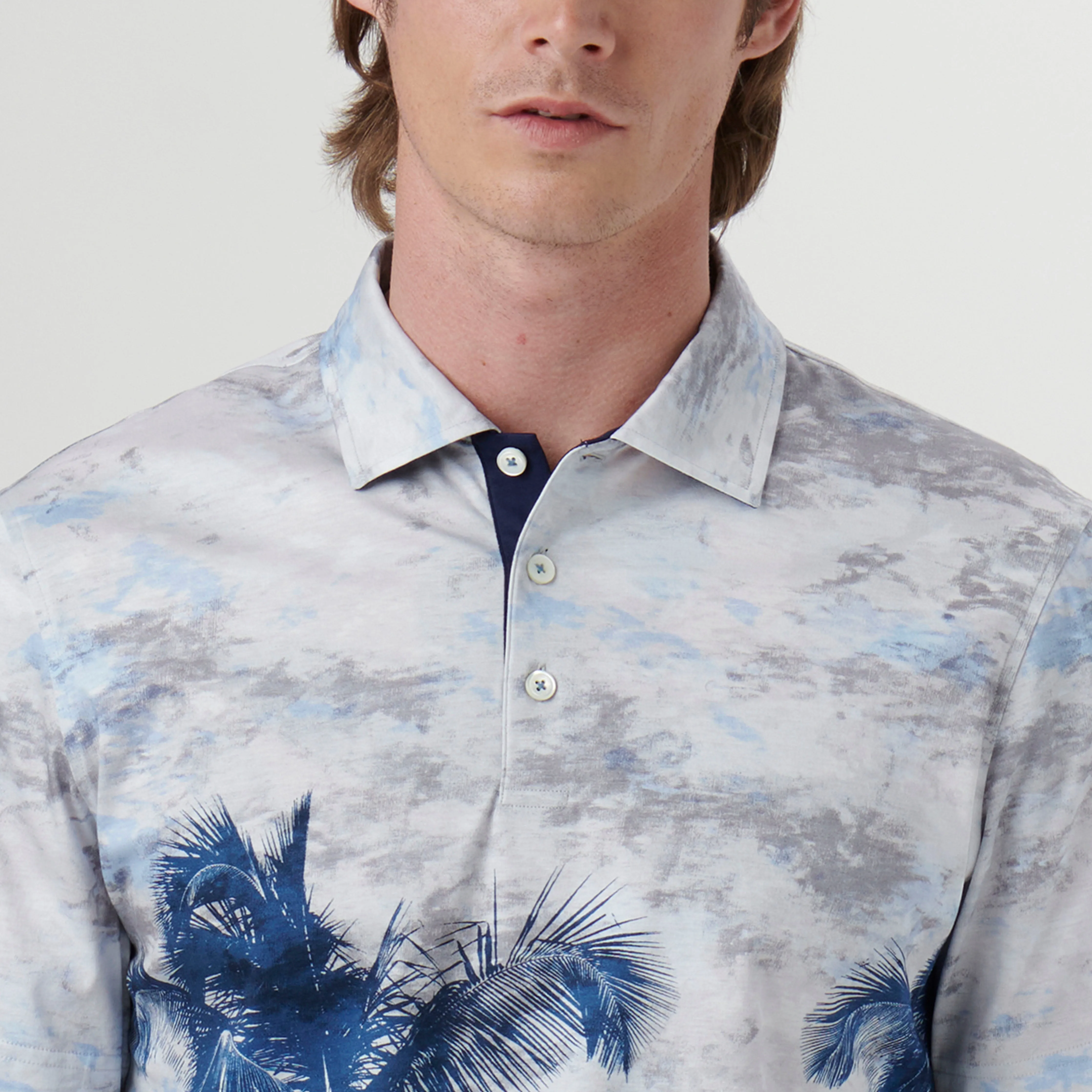 Hendrix Palm Tree Print Polo Shirt