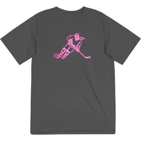 Hockey Short Sleeve Performance Tee - Neon Hockey Girl 