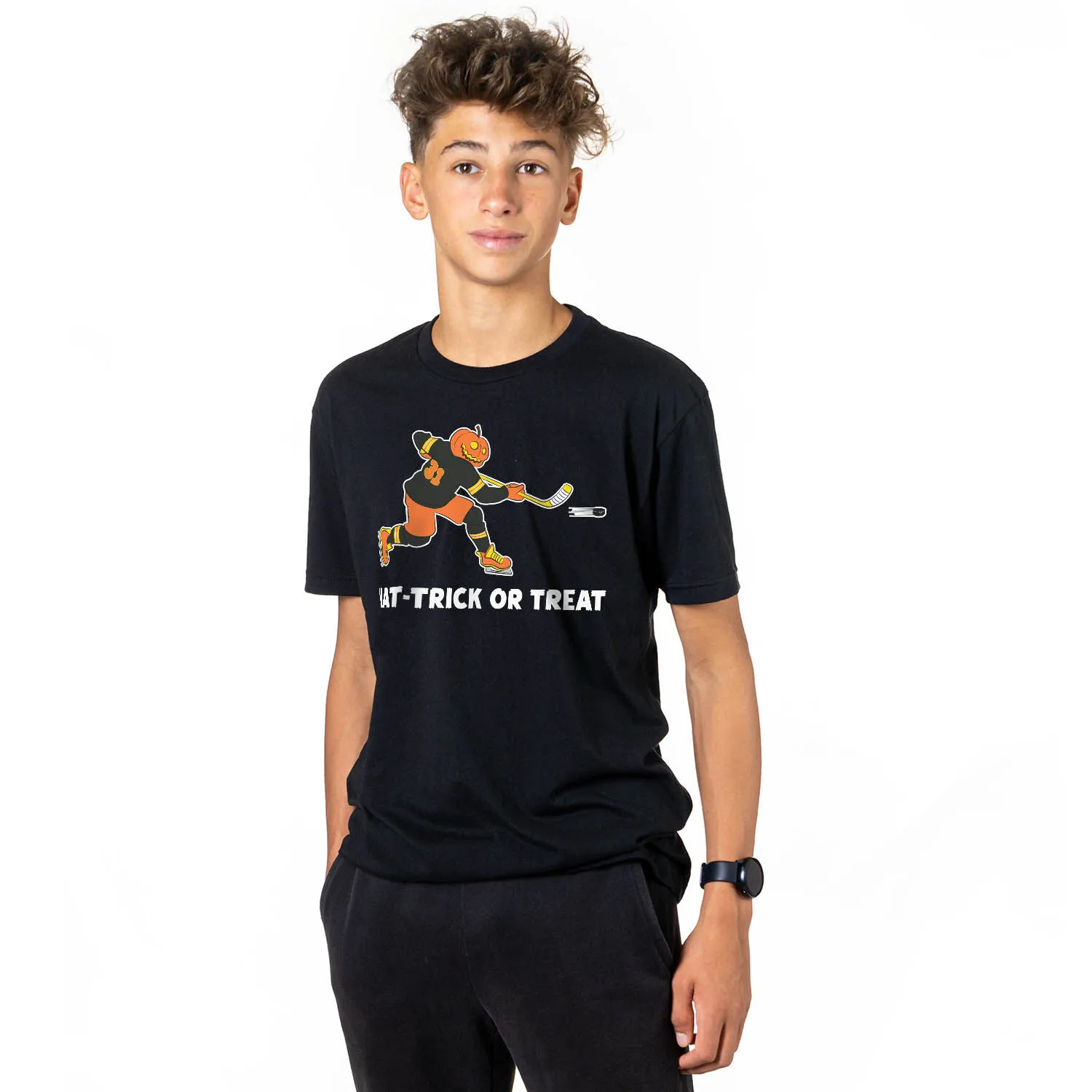 Hockey Short Sleeve T-Shirt - Hat-Trick or Treat 