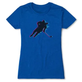 Hockey Women's Everyday Tee - Hockey Girl Glitch 