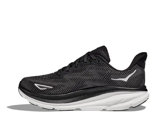 Hoka Clifton 9 WIDE Black White Men's