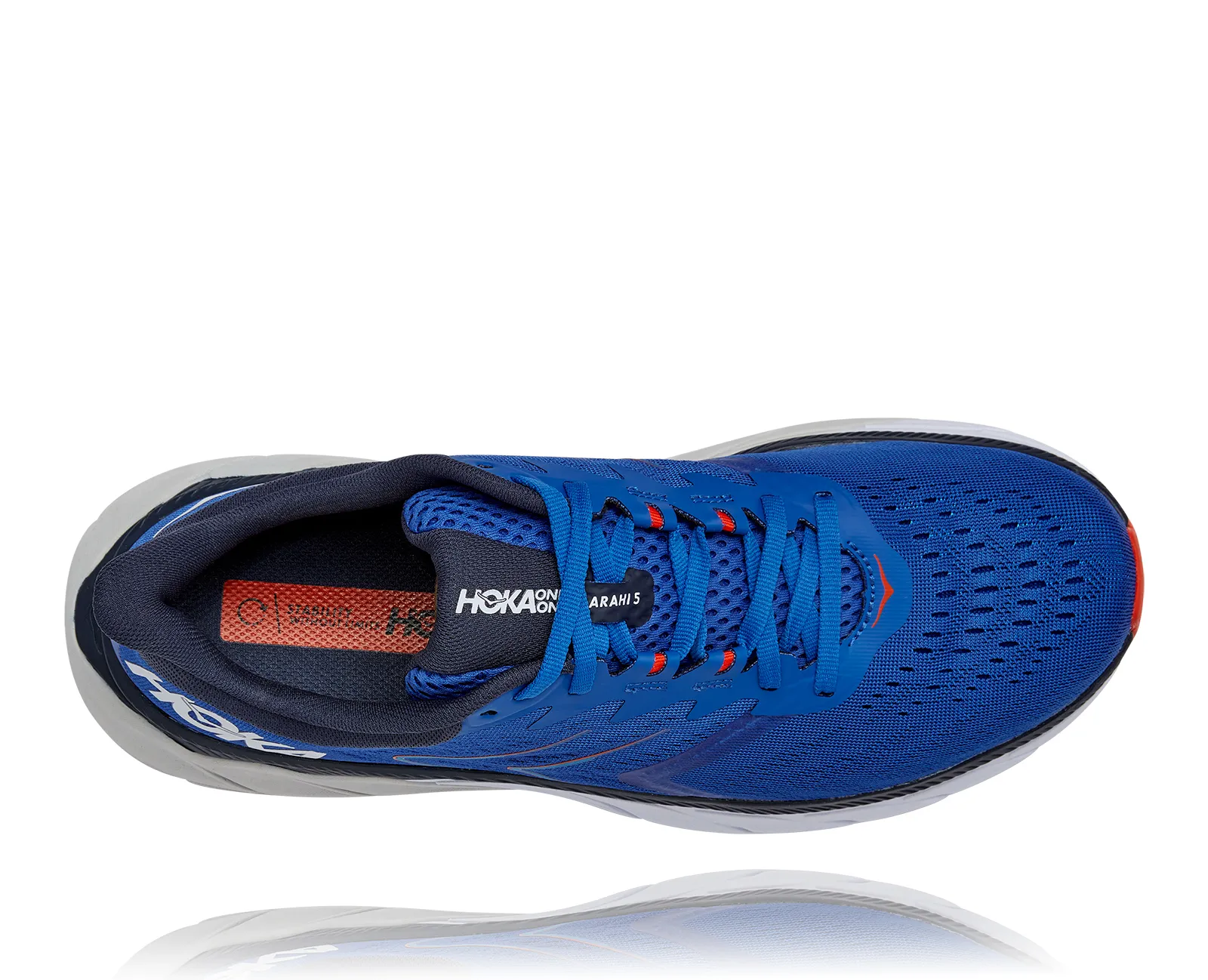 Hoka Mens Arahi 5 ** Medium Width**- Blue/White