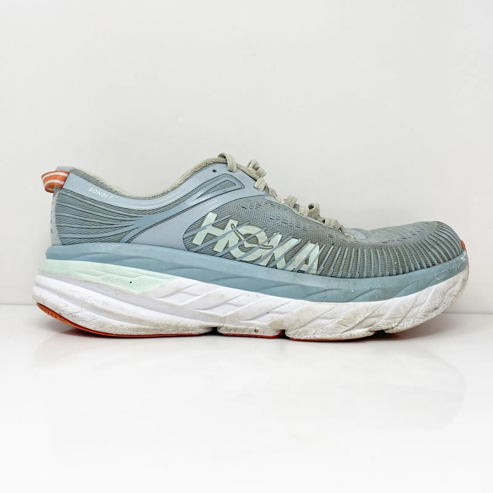 Hoka One One Womens Bondi 7 1110519 BFBG Blue Running Shoes Sneakers Size 8.5