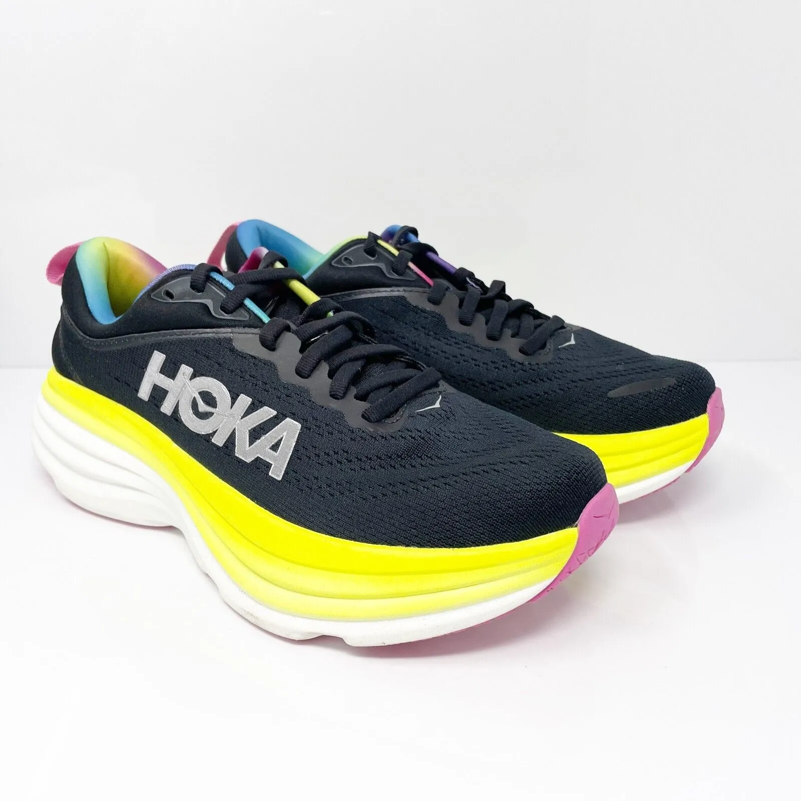 Hoka One One Womens Bondi 8 1127952 BCGL Black Running Shoes Sneakers Size 7 B