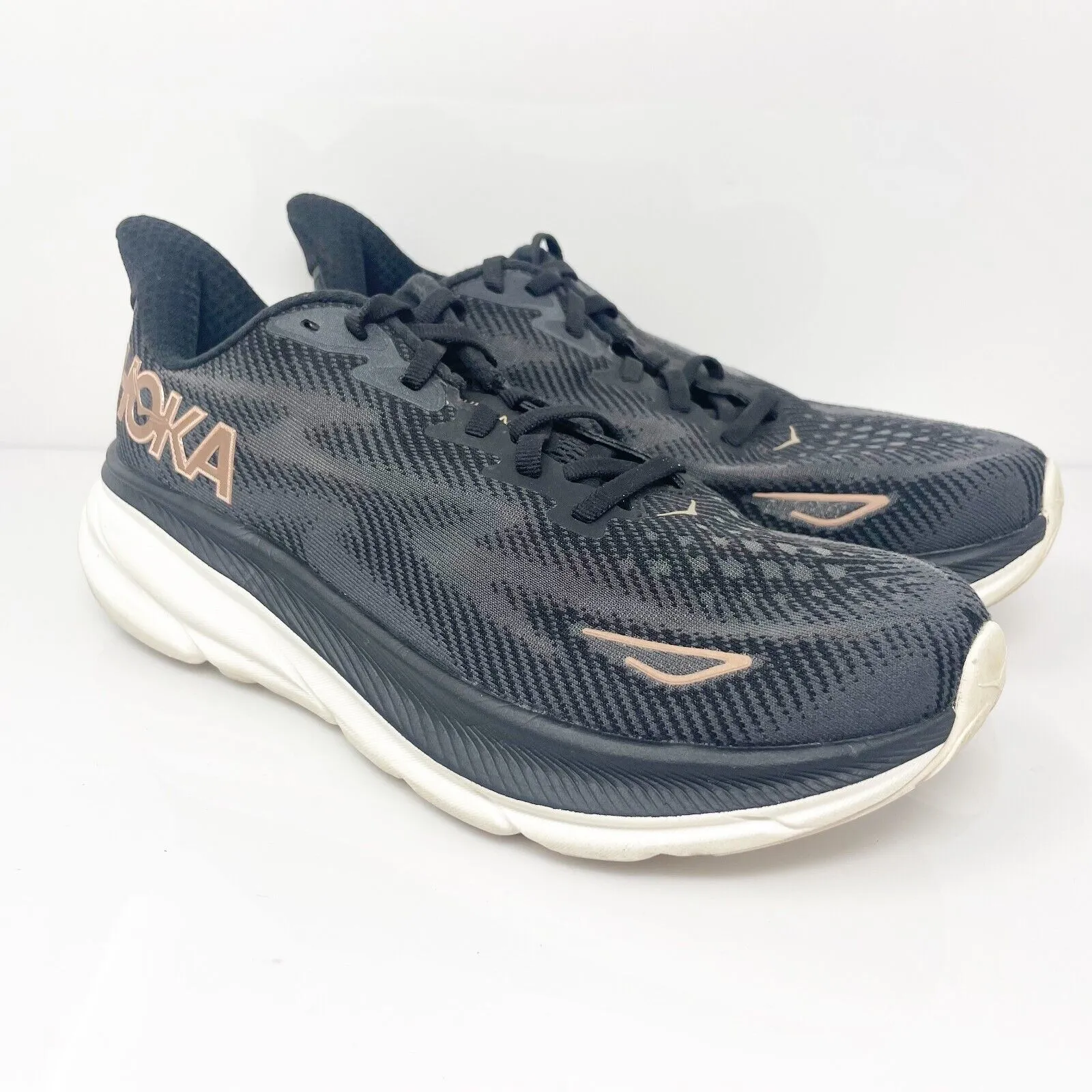Hoka One One Womens Clifton 9 1132211 BRGL Black Running Shoes Sneakers Size 8 D