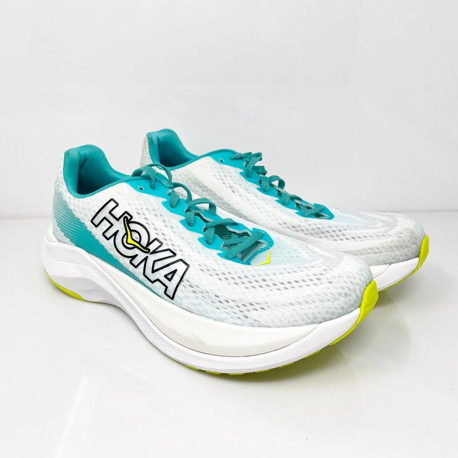 Hoka One One Womens Mach X 1141451 WBGL White Running Shoes Sneakers Size 9 B