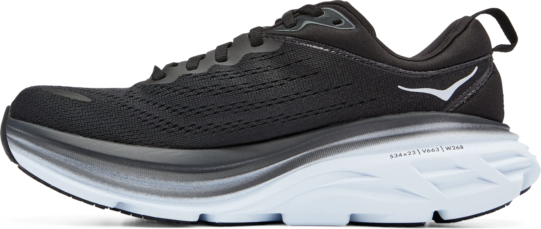 Hoka Women's Bondi 8 Wide Black / White | Buy Hoka Women's Bondi 8 Wide Black / White here | Outnorth
