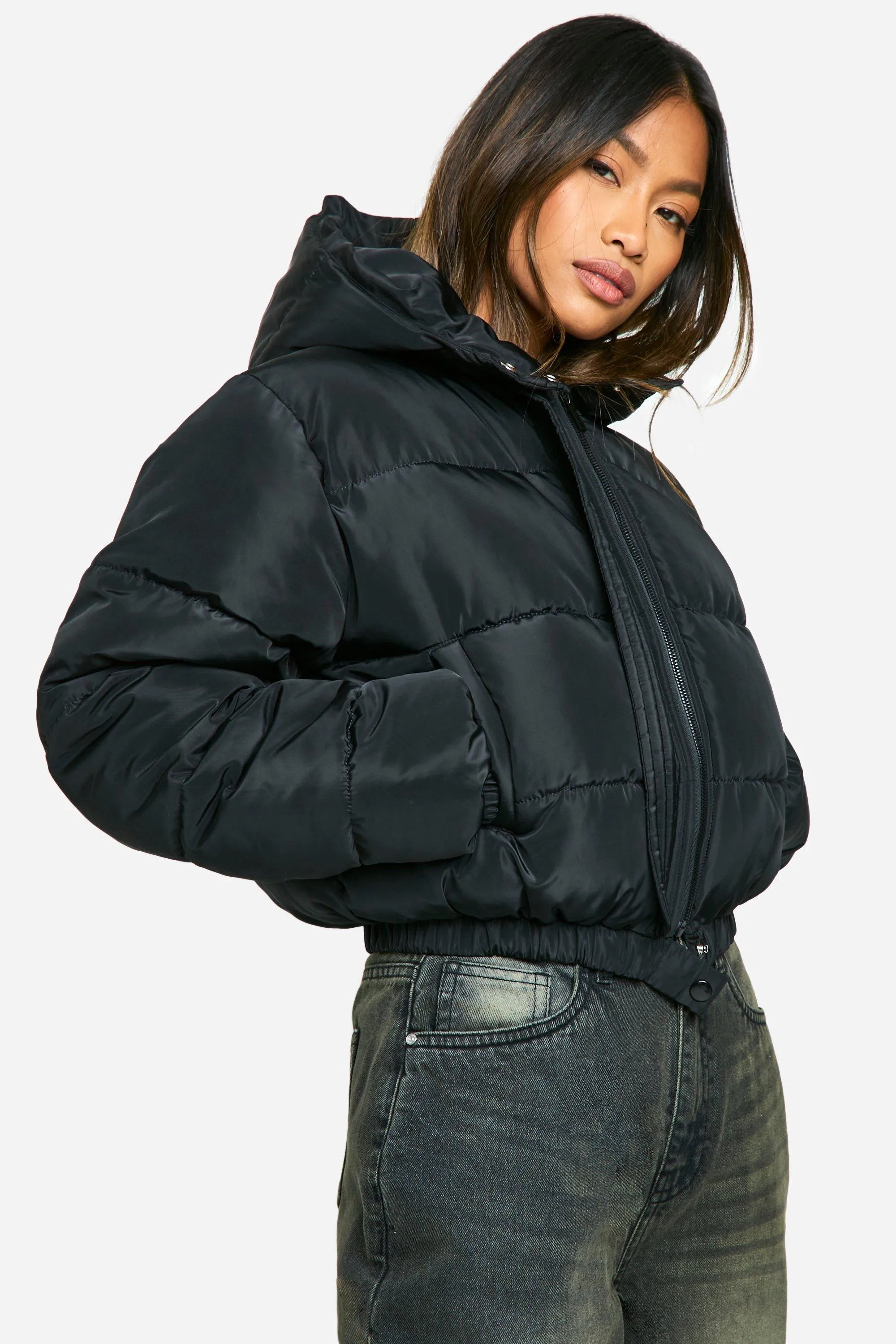 Hooded Crop Puffer Jacket