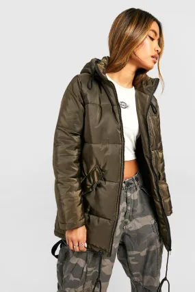 Hooded Longline Puffer Jacket