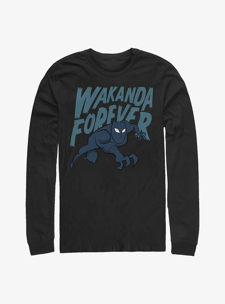 Hot Topic Marvel Black Panther Wakanda Forever Bold Art Long-Sleeve T-Shirt