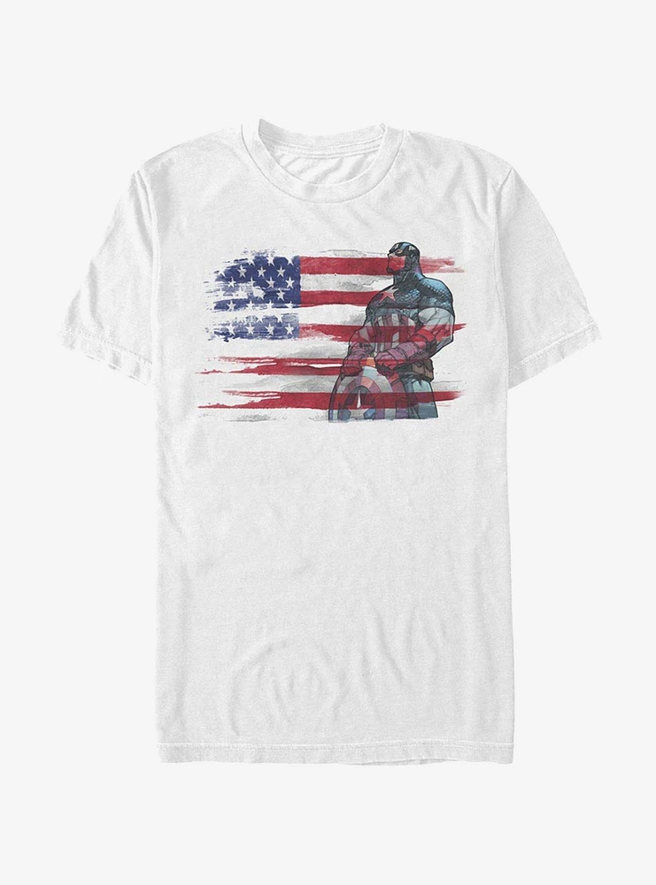 Hot Topic Marvel Captain America Inkflag T-Shirt