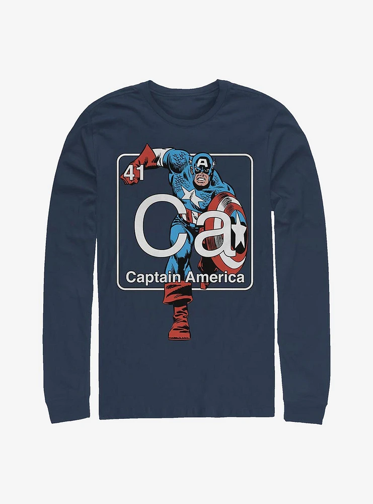 Hot Topic Marvel Captain America Periodic Long-Sleeve T-Shirt