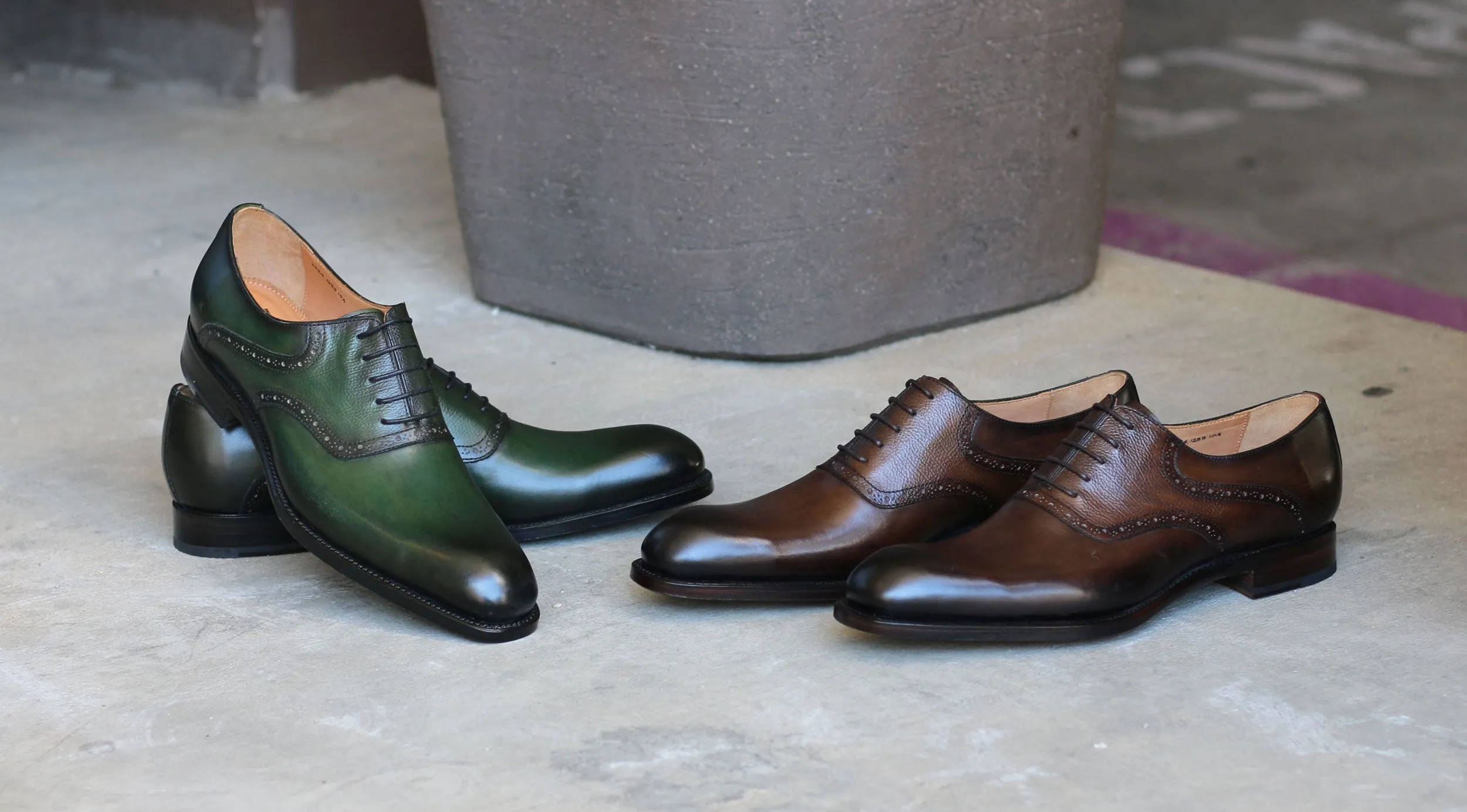 Hudson Burnished Calfskin Lace-Up Oxford Brown