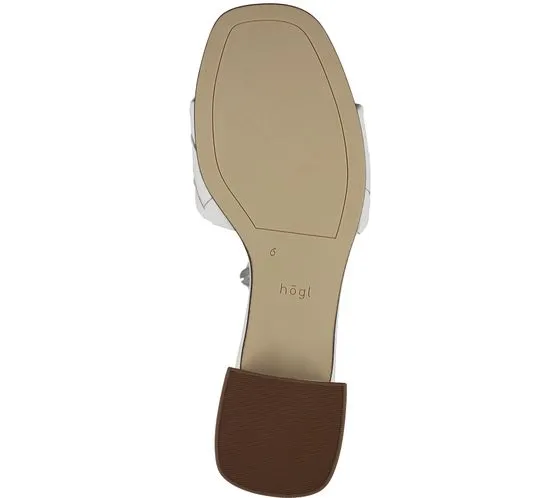 högl mules pour femmes avec brides au design tressé sandales en cuir véritable 3-10 1520 1200 blanc