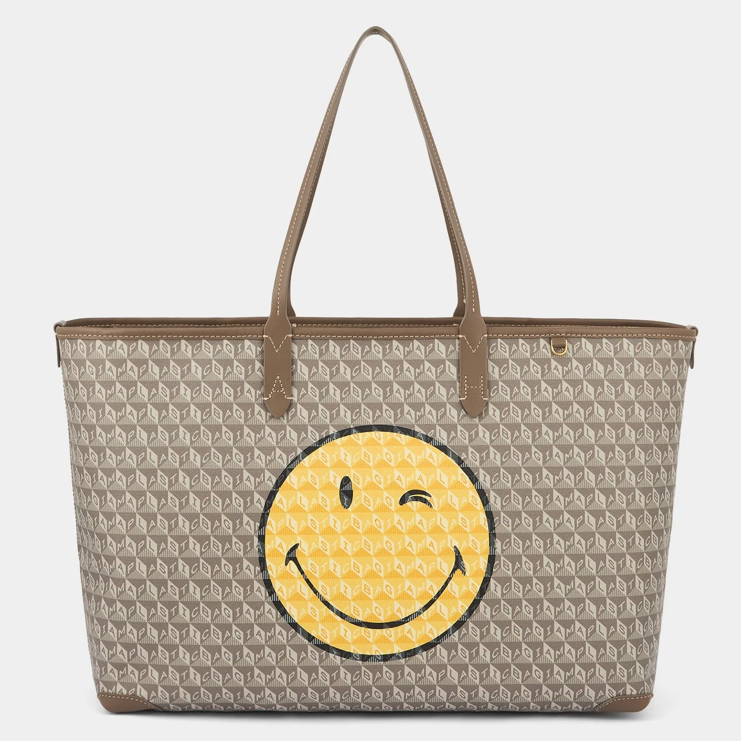 I Am A Plastic Bag Wink Zipped Tote-              