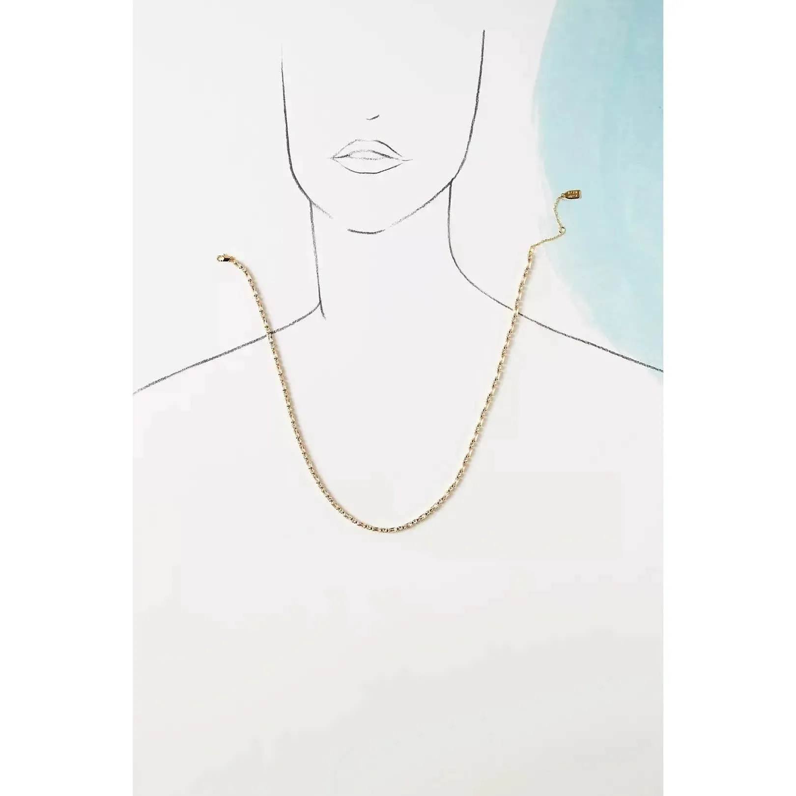 Jackie Mack Alpha Tennis Necklace Gold