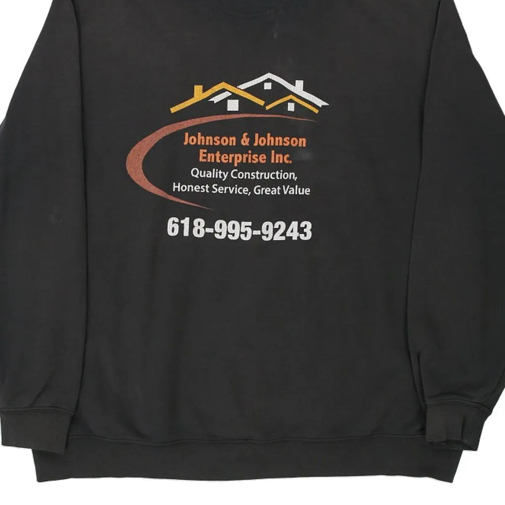 Johnson & Johnson Enterprise Carhartt Graphic Hoodie - XL Black Cotton Blend