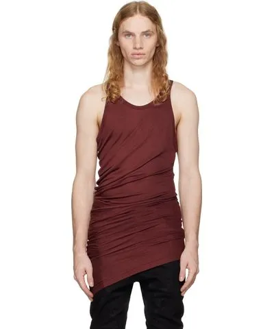 Julius Burgundy Drape Tank Top