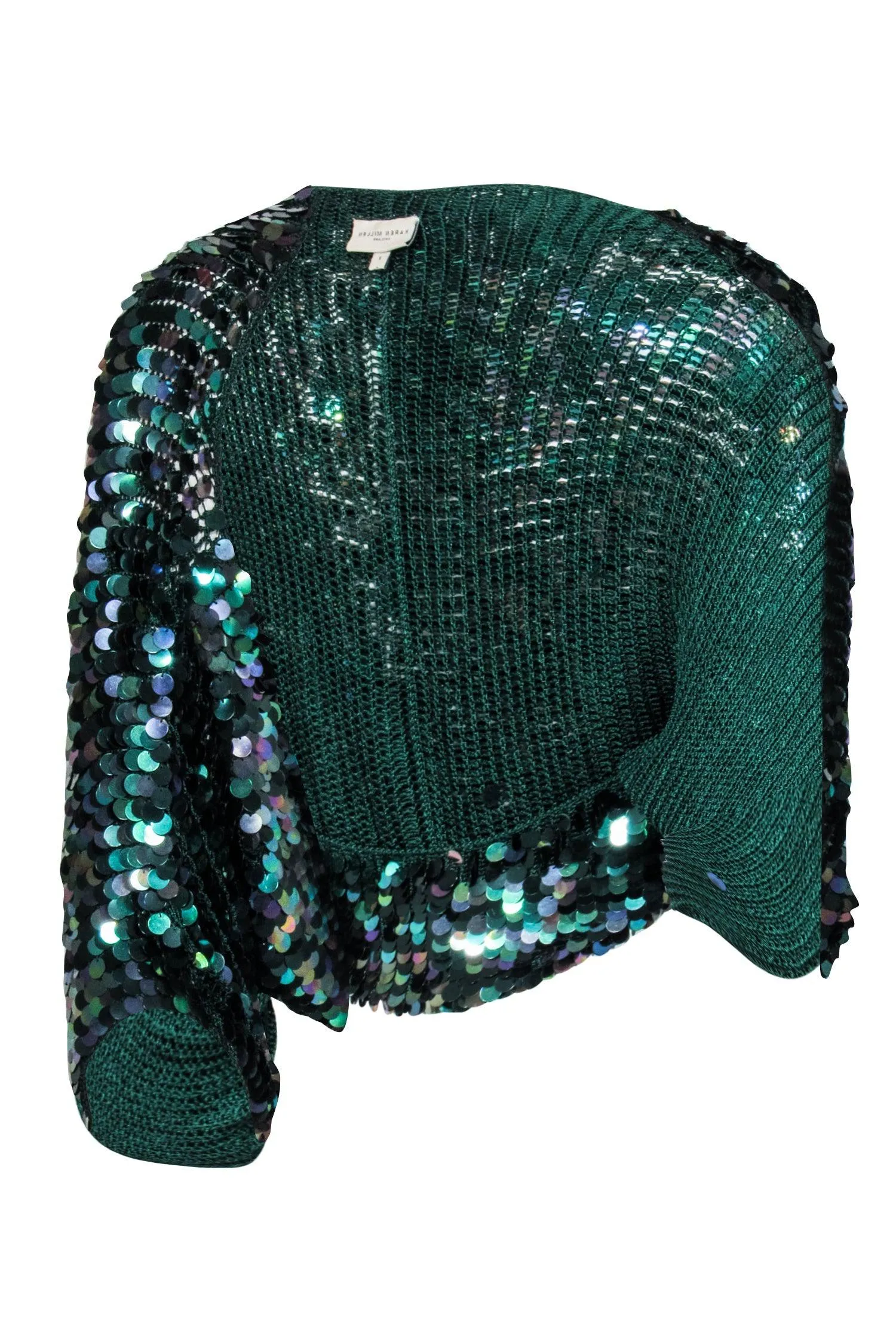 Karen Millen - Green Sequin Shrug Cardigan Sz 2