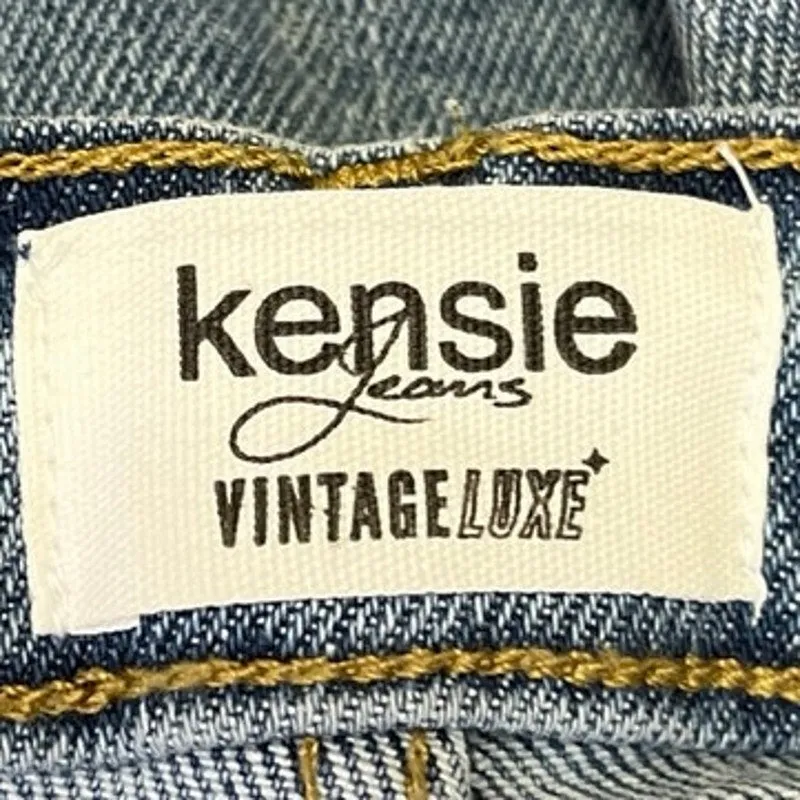 Kensie Women's Blue Ultimate High Rise Skinny Distressed Crop Denim Jeans Size 6
