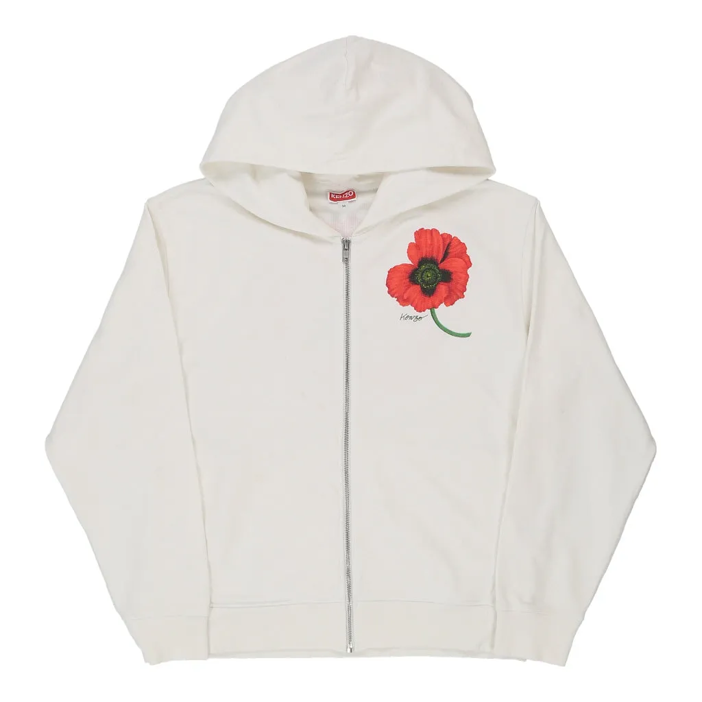 Kenzo Graphic Hoodie - Medium White Cotton Blend