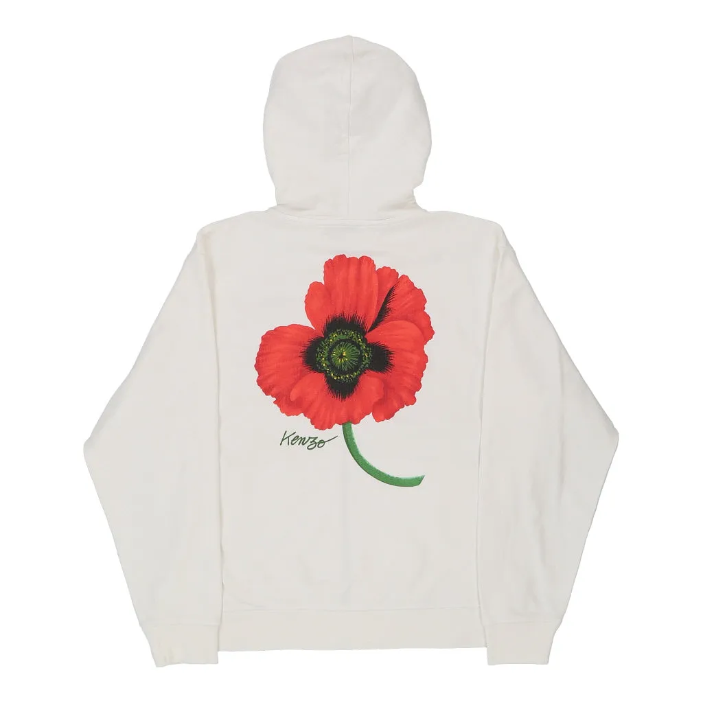 Kenzo Graphic Hoodie - Medium White Cotton Blend