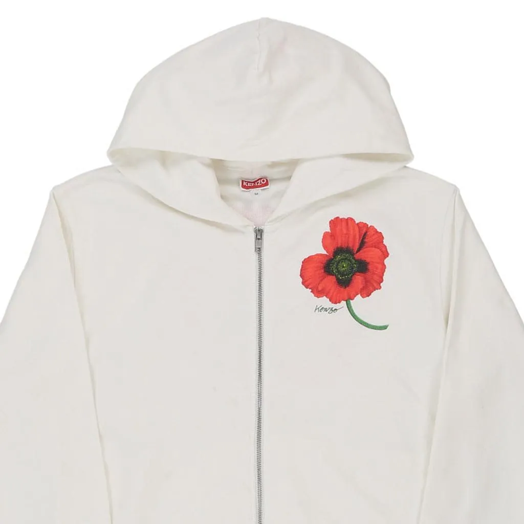 Kenzo Graphic Hoodie - Medium White Cotton Blend