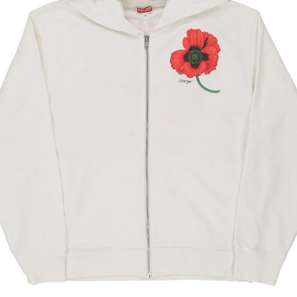 Kenzo Graphic Hoodie - Medium White Cotton Blend