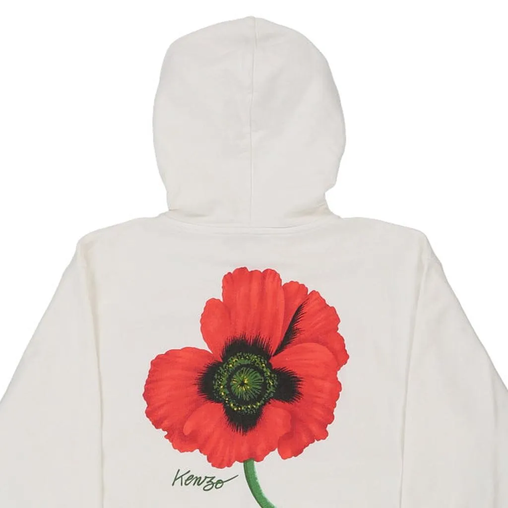 Kenzo Graphic Hoodie - Medium White Cotton Blend