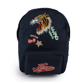 Kenzo Kenzo Blue Backpack With Multicolor Patches
