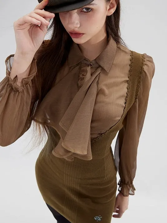Knitted Tight Vest Skirt