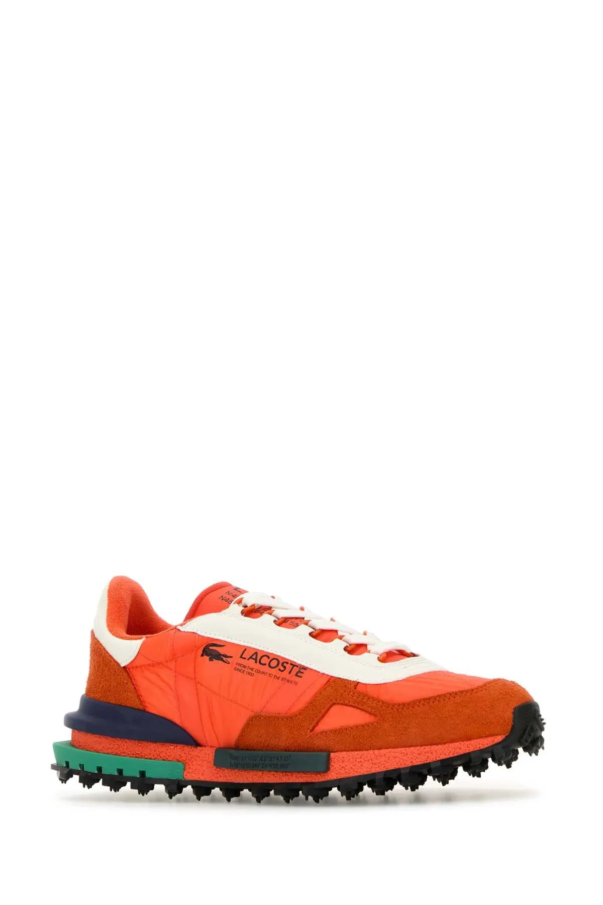 Lacoste Fluo Orange Fabric And Suede Elite Active Sneakers