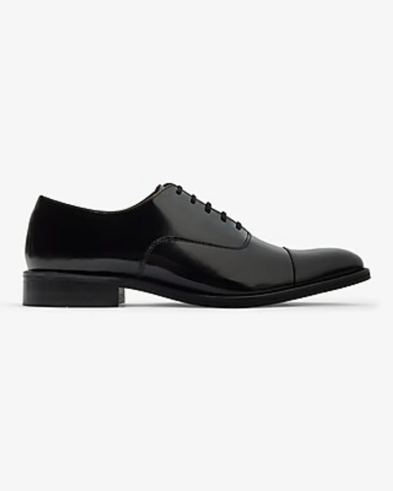 Leather Cap Toe Lace Up Dress Shoes Men's