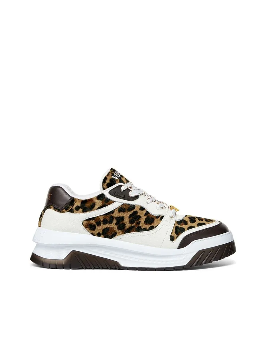 Leopard Print Paneled Sneakers