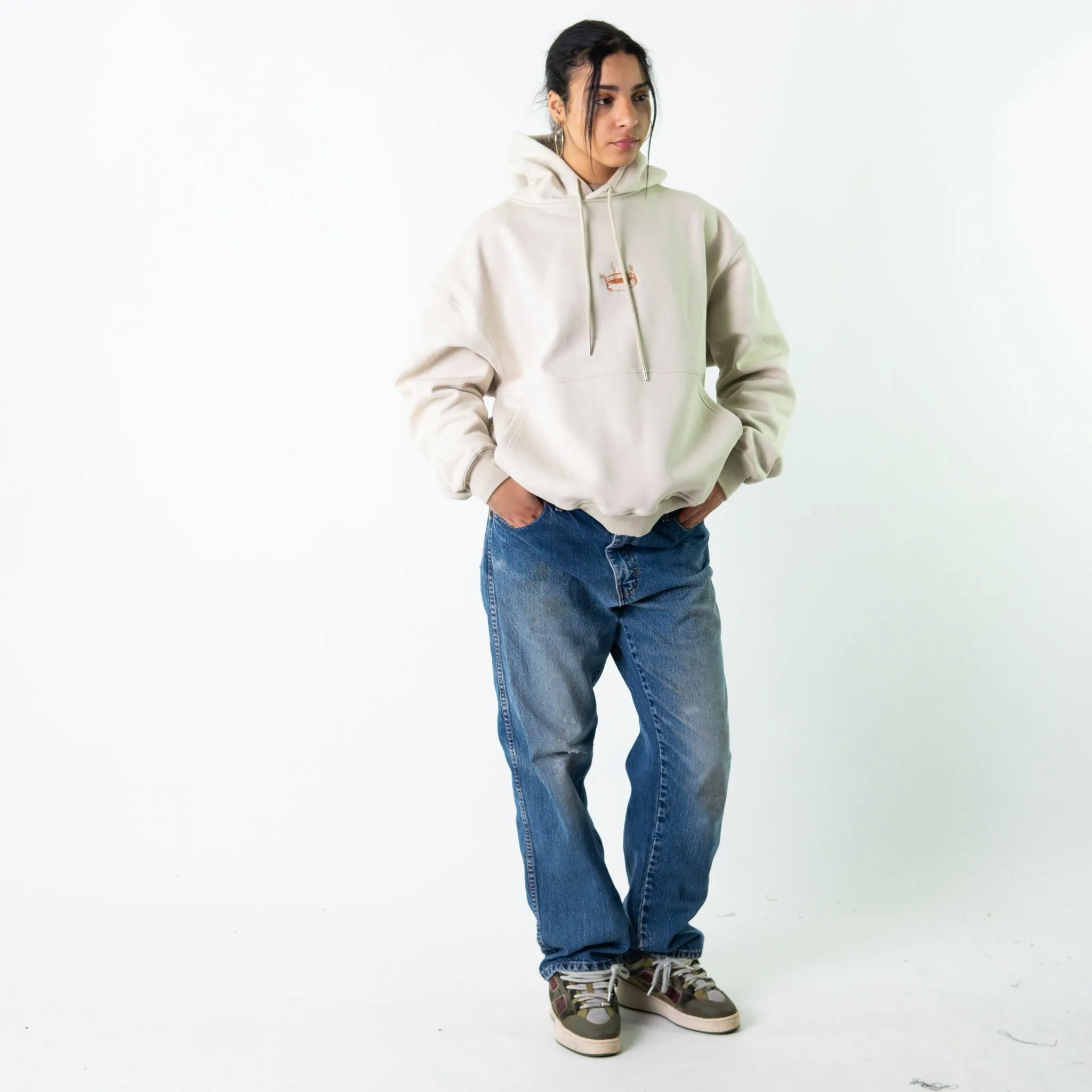 Light Blue Denim 90s Dickies  Cargo Skater Trousers Pants Jeans (34x32)